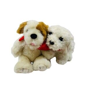 2 Build A Bear Accessory Mini Puppy Dogs Bichon Terrier Red Bandana Magnet 7”